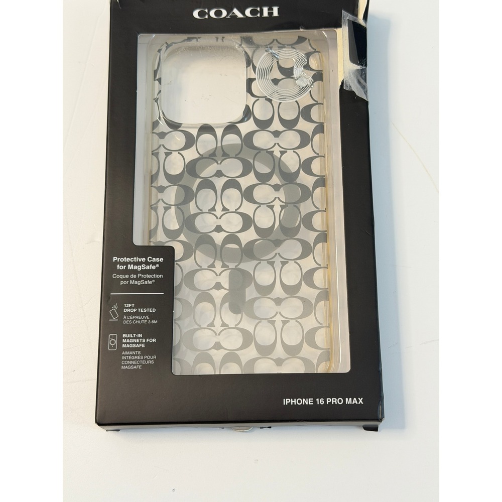 Coach iPhone 16 Pro Max Case Unisex OS Grey New MagSafe Signature C Logo